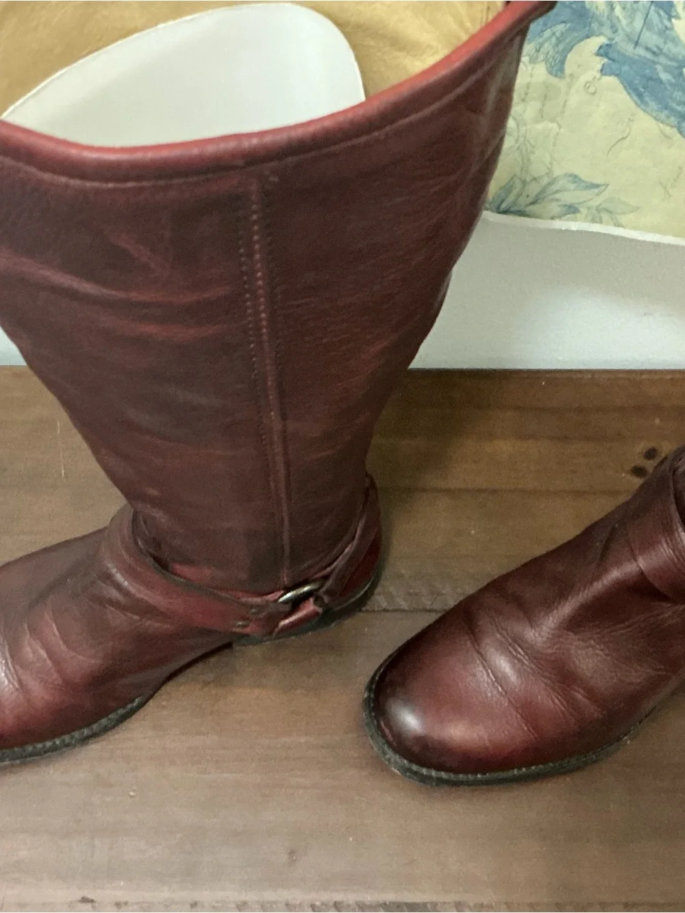 Frye Tall Harness Riding Boot in Dark Brown Leather